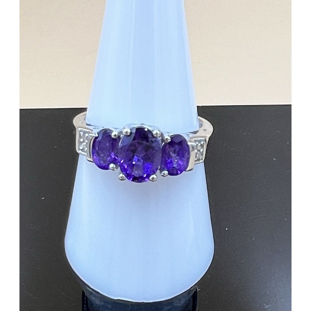 Amethyst Gemstone Pendant and Ring 925 Sterling Silver 18" Chain and Size 8 Ring - Picture 5 of 13